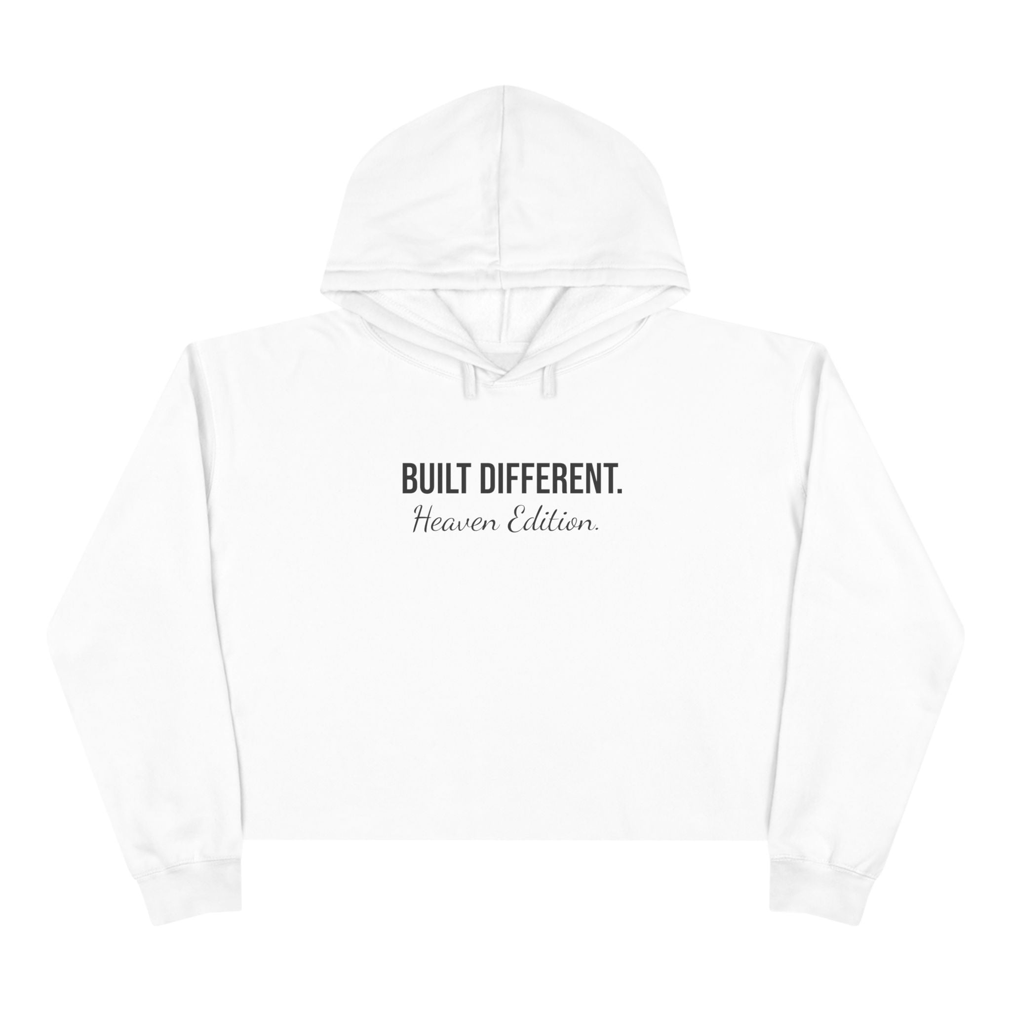 Built Different. Cropped Hoodie — 'Heaven Edition' Minimal Graphic Crop Top